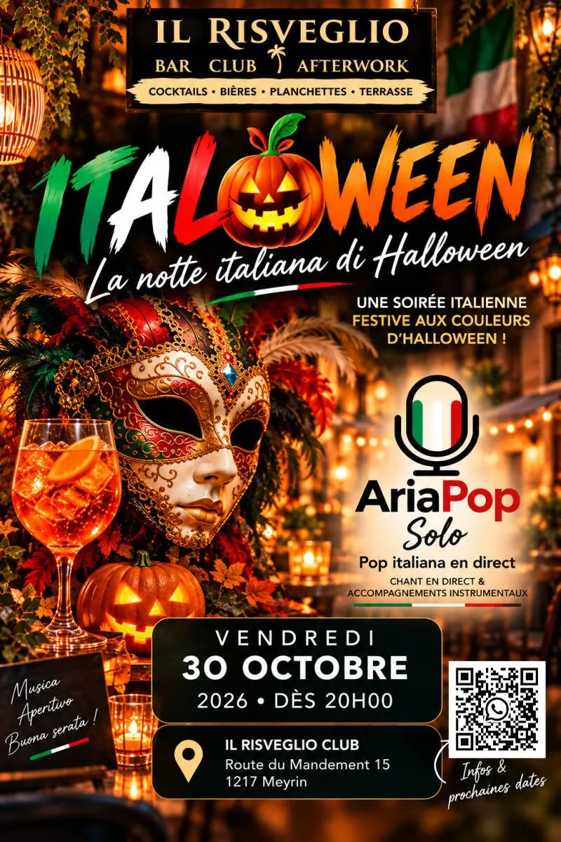 Affiche : Italoween · AriaPop Solo en live